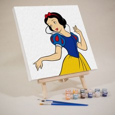 globalbuy 아동수산화유화 diy 색칠그림 칠하기 수공화 조제그림 카툰 수채화 칠하기 30*30cm, 6