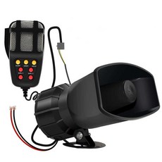차량용 확성기 옥외 고출력 사이렌 홍보 경고음, 24V 7가지 소리 127db 외침 기능, 1개