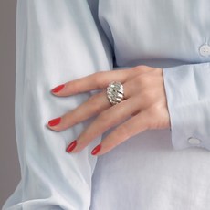 딩동샵 볼드한 사선 스트라이프 화려한 볼륨 반지