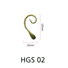철단조부속 3 시리즈 단조난간대 부속 철단조 난간동자 계단 메란다 휀스 방범창, HGS02, 1개