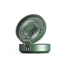 원격 제어 팬 접이식 공기 냉각기 LED 조명이 장착된 벽걸이형 음소거 바닥 팬, 2) Green, [02] Green