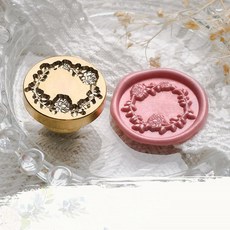 식물 디자인 스탬프 씰 고 황동 조각 2.5cm 카드 봉투 청첩장 선물 포장, [06] No.6