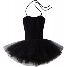 [사이즈M] Sansha Big Girls Shirley Leotard with / Tutu Black Medium (E) / 8-10 : 의류