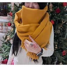 플라카 남여공용 커플 겨울방한 니트 목도리 단색머플러