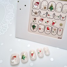 로모네일 데코스티커 크리스마스 시리즈 6종 낱개 구매 젤네일재료 셀프네일 네일데칼 NAIL STICKER, 로모데코 ZC160, 1개