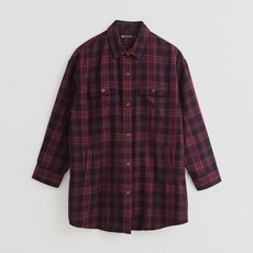 행텐 행텐 여성 오버핏 체크 롱 남방 10230-120-623-51