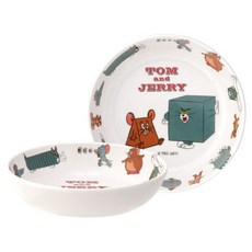스케이터 SKATER 톰과 제리 Tom and Jerry 멜라민 접시 260ml 안전한 식기 식기세척기 가능 55094-2-MBL3P, 단일 옵션, 1개