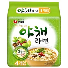 농심 야채라면 100g, 4개