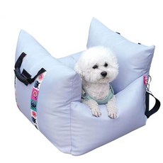 강아지 카 시트 애견 반려견 박스 중 펫 콘솔 형견 조수석 방수 자동차 소 차 대 차량용, 20kg 블루, 1개