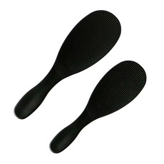 홈하우스 밥알이 잘 붙지 않는 엠보싱 밥주걱 2P(대+소), 1세트, 블랙