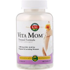 [미국직구]KAL Vita Mom Prenatal Formula 120 Tablets, 상세설명참조