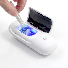 AG Cleaner 초음파 UV-C 자외선 살균 렌즈 세척기, 매트화이트, 1개입