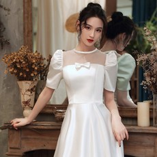 엠파이어 칸주 레그머튼퍼프 웨딩보우 셀프웨딩드레스