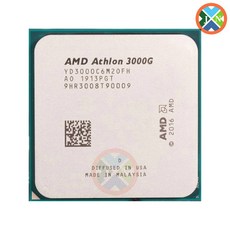 CPU AMD Athlon 3000G X2 3.5 GHz 듀얼 코어 쿼드 스레드 프로세서 YD3000C6M2OFH 소켓 AM4 - 애슬론3000g