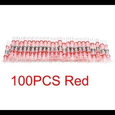 솔더 씰 버트 커넥터 레드 화이트 블루 방수 열 수축 와이어 자동차 해양 전기 단자 100 개, [02] 100pcs red, 100개