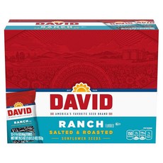DAVID 로스트 앤 솔티드 랜치 해바라기 씨앗 46.1g(1.6oz) 12팩, 1개