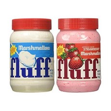 Fluff 플러프 마시멜로 스프레드 잼 213g 2통 (오리지널/딸기) 발라먹는