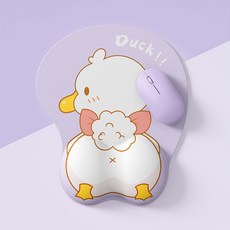 스포트라이트 캐릭터 마우스패드 키보드손목받침대 장패드, 마우스패드 단품, 덕, 1개