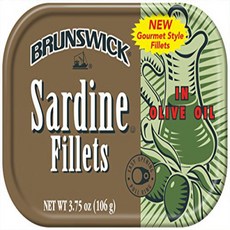 Brunswick Sardine Fillets in Olive Oil 3.75oz can (Pack of 18) Brunswick Sardine Fillets in Olive O, 1