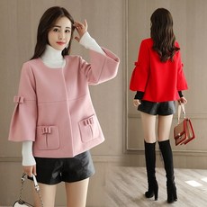 두손드림# 여성 망또 코트 울 판쵸코트