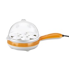 다기능 미니 전기 계란 요리 보일러 튀김 스티머 스테이크 들러붙지 않는, Orange White EU Pl, 1개