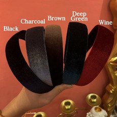 5color 더베이직 와이드 벨벳머리띠 제니벨벳머리띠 단발머리띠 프랑스헤어밴드