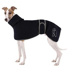휘펫용 강아지 겨울 코트 그레이하운드 아늑한 플리스 점퍼 따뜻한 안감이 있는 재킷 러처 및 의류 조절 가능한 밴드 미디엄 라지 - 네이비 블루 XXL, XX-Large