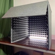 가정용 방음 부스 1인용 조립식 실내 홈레코딩 노이즈캔슬링 녹음 LED, 외부 회색 + 내부 회색 + LED라이트