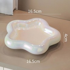 세라믹 소품 수납 트레이 쥬얼리 플레이트 핸드 링 보관 장식 데스크탑 컨테이너 홈 액세서리, H, 1개