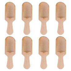 8 Pcs 가정용 작은 소금 삽 플랫 핸들 특종 나무 작은 술 우유 분말 스쿠프