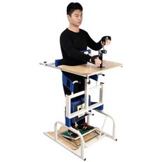 기립근 기립기 척추 운동 기구 테이블 편마비 훈련기, 화이트-기립기+판자+휠