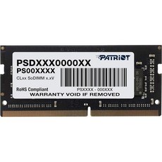 Patriot Memory 패트리엇 메모리 시그니처 라인 시리즈 DDR4 Thirtytwo 써리투 써리투GB (1 x 3G2B) 써리투00MHz SODIMM 싱글, 16GB 2400Mhz