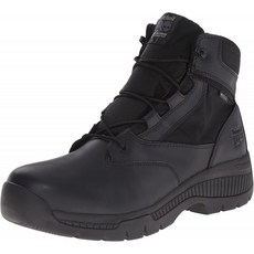 Timberland PRO 남성용 6 인치 Valor Soft Toe 방수 사이드 지퍼 작업 부츠 블랙 부드러운 가죽 발리 스