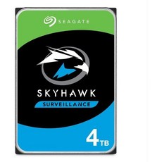 Seagate Skyhawk 4TB 비디오 내장 하드 드라이브 HDD – DVR NVR 보안 카메라 시스템용 3.5인치 SATA 6Gb/s 64MB 캐시(드라이브 상태 관리 및 사 - st4000vx007