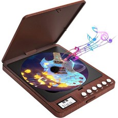 휴대용 시디플레이어 cd플레이어 CD플레이어 스피커가 내장된 CD 플레이어 2000mAh, CD Player 606 Ｗood Ｇrain - 씨디플레이어