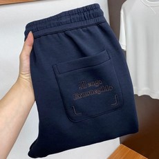 Ermenegildo Zzegna SS24 남성 단색 알파벳 자수 비즈니스 스포츠 맨투맨 블랙 블루