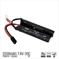 [국내배송] [RC카/드론용 배터리]2200mAh 7.4V 20C (2P) (Deans Tamiya), 딘스