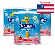 페디아슈어 그로우 앤 게인 스트로베리 쉐이크 믹스 24서빙 3통 Pediasure Grow Gain 미국 직구 사은품 추가증정, 3개