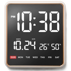 [코스트코] OWC LED 캘린더 시계 OT925DS / OT925DG /날짜 요일 습도표시 스마트시계 /집들이선물/미러 LED 디지털 시계/ 밝기자동조절/ 집들이시계, Silver1849558