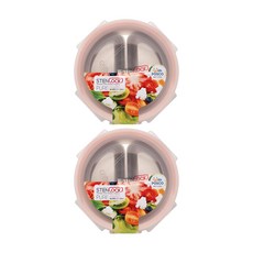 스텐락 퓨어 멀티 원형 1호 밀폐용기, 2개, 200ml 2개, 단품