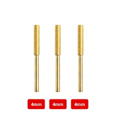 다이아몬드 코팅 원통형 버 4/4.8/5.5mm 전기톱 숫돌 파일 체인톱 샤프너 샤프닝 조각 연삭 도구 키트 3 개 6, [01] Gold 4mm 3pcs