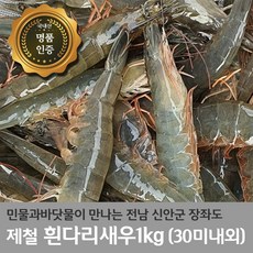 국내산 흰다리새우 1kg 30미내외 바다와 민물이 만나는 신안군