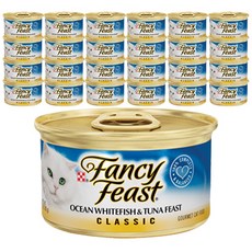 퓨리나 팬시피스트 화이트라벨 참치 흰살생선캔 / 고양이 습식사료, 85g, 25개