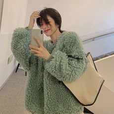 안나리야 양털 플리스 부클 뽀글이 후리스 니트 스웨터 YJ