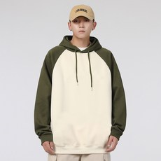 YIYFU 남녀공용 고퀄리티 후드티 오버핏 베이직 투톤 맨투맨