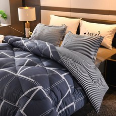 트윈 킹 사이즈 패치 워크 퀼트 두껍고 이불 Duvet 홈 호텔 겨울 담요 침구, 라이트 그레이, 180CM 220CM 3KG, 3kg, 1개
