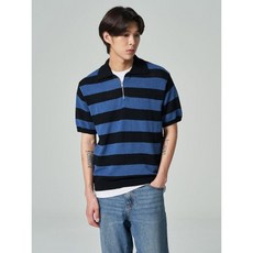 브랜드정품 에잇세컨즈 8SECONDS 부클 하프집업 반소매 니트 블루 (263751GY15) 263751GY15 165441