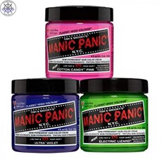[ MANIC PANIC ] 전기 도마뱀 머리 염색 및 면화 사탕 핑크 머리 염료와 매니컬 공황 울트라 바이올렛 헤어 염색 묶음, 1개, One Color_One Size