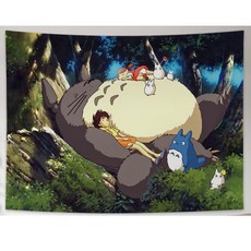 토토로 패브릭 포스터 귀여운 방꾸미기 그림 포스터 totoro fabric poster 150x130cm, 디자인2