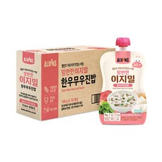 엘빈즈 이지밀 맘편한 파우치 이유식 10개월 이상, 10개, 한우무우진밥